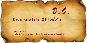 Draskovich Olivér névjegykártya